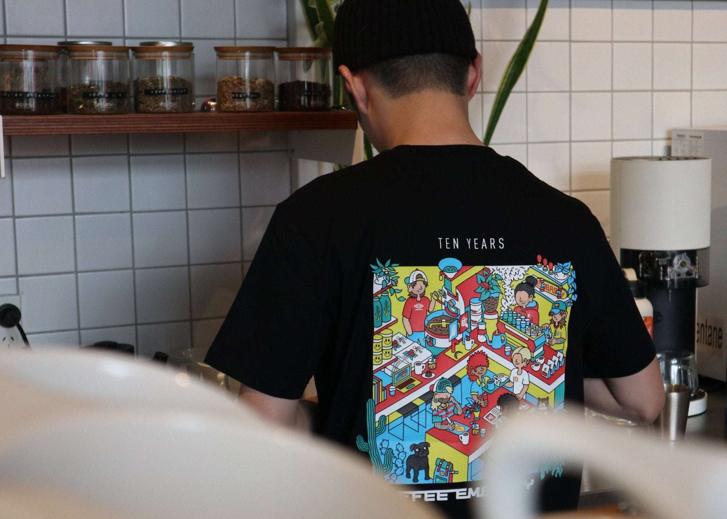 Ten Years of Coffee Embassy Tee - Colour - Coffee Embassy