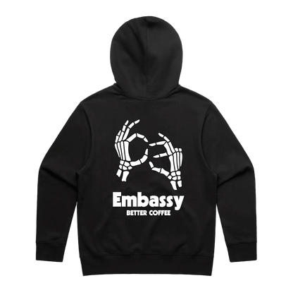 CE03 Skeleton Hoodie | White - Coffee Embassy