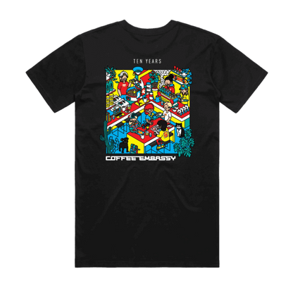 Ten Years of Coffee Embassy Tee - Colour - Coffee Embassy
